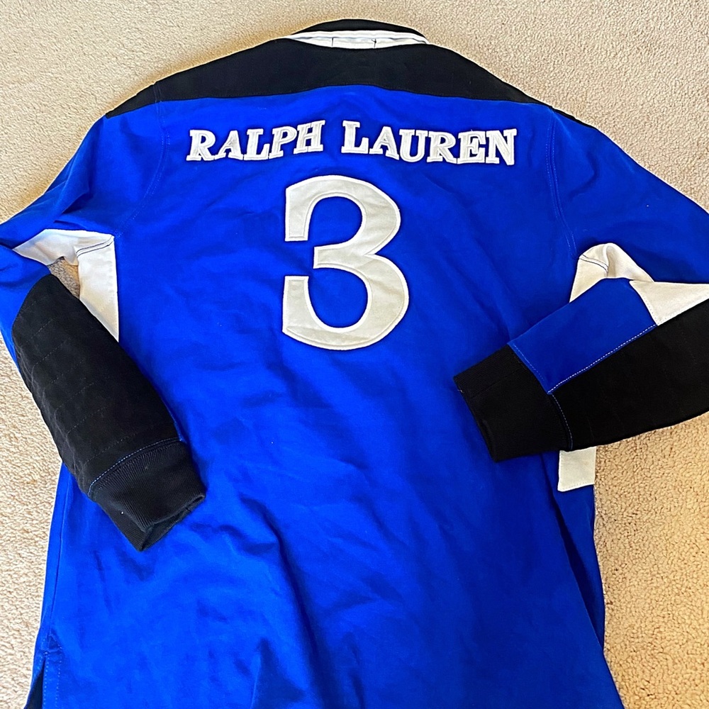 Polo by Ralph Lauren. Size M. blue and white, black